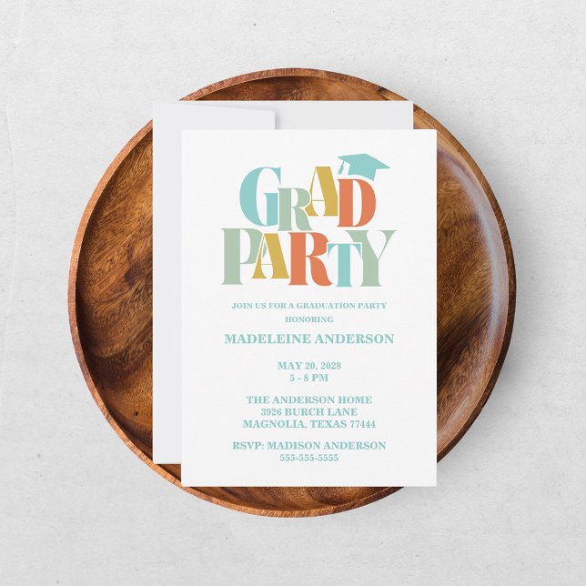 Retro Class of Congrats Graduation Photo Invitation (Creator Uploaded)