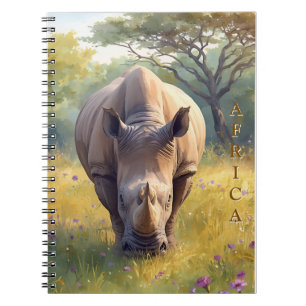 Retro Classic African Rhino Notebook