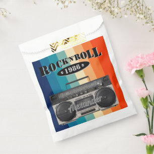 Retro classic boom box rock n roll music vintage favour bags