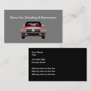 Retro Classic Car Renovation Detailing Business Card