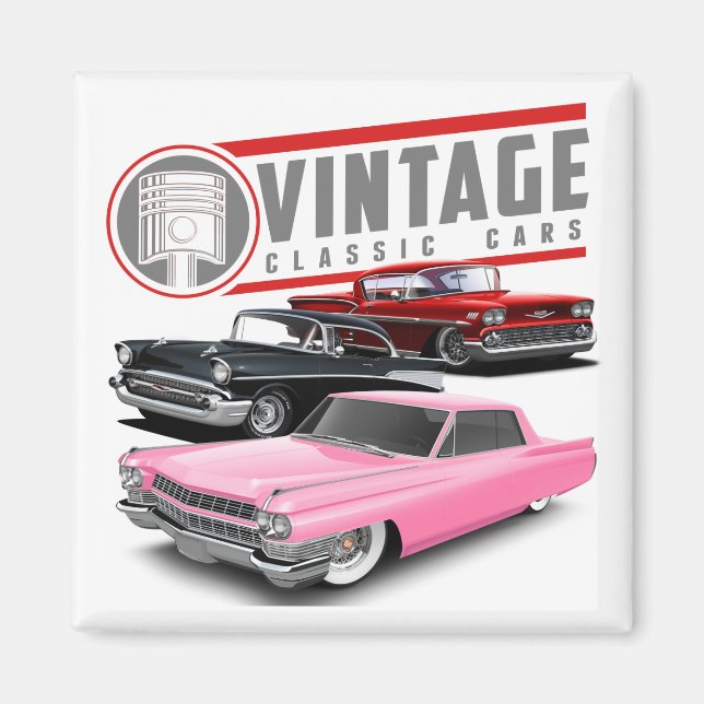 Retro Classic Cars Magnet (Front)