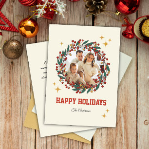 Retro Classic Christmas Holiday Photo Message 