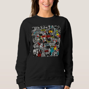Retro Classic Cinema Stickers Collage - Vintage Fi Sweatshirt
