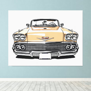 Retro Classic Convertible Front Pop Art Canvas Print