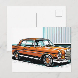 Retro Classic Convertible Side Pop Art Postcard