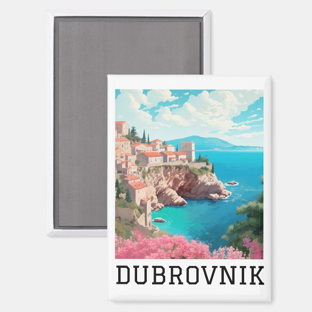 Retro Classic Dubrovnik Croatia  Magnet (Front/Back)