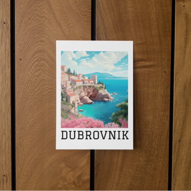 Retro Classic Dubrovnik Croatia  Postcard (vintage dubrovnik croatia travel postcard)