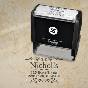 Retro Classic Personalised Name And Address Self-inking Stamp