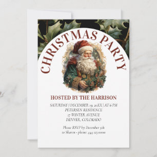Retro Classic Santa Claus  Invitation