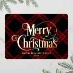 Retro Classic Sparkle Merry Christmas Gold Foil Holiday Card<br><div class="desc">Modern Merry Christmas Greeting Holiday Card.
 
Surprise and bring joy to your close ones and make the celebration unforgettable.

 For further customisation,  please click the "customise further" link and use our design tool to modify this template.</div>