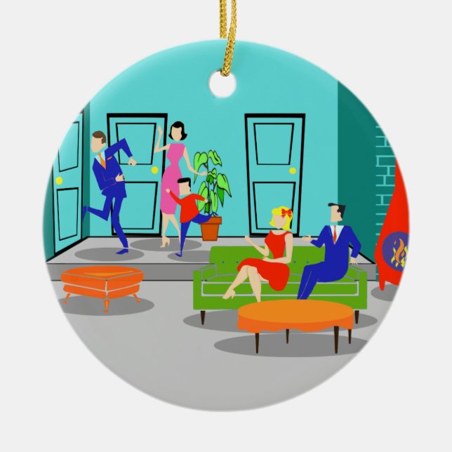 Retro Classic Television Christmas Ornament (Front)