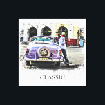 *~* Retro Classic Vintage Car Antique Man Canvas Print<br><div class="desc">WALL ART - CANVAS - CLASSIC CARS - Man leaning on car art. Watercolor Grunge style Paintings - PERSONALIZE TEXT IF DESIRED. The background is WHITE. Energetically Enhanced Digital Paintings Retro Classic Vintage Antique Car , Auto , Automobiles. * A man is enjoying the day with his classic convertible. The...</div>