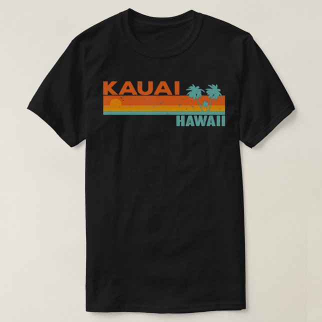 Retro Classic Vintage Summer Kauai Hawaii TShirt (Design Front)
