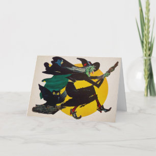 Retro Classic Witch Halloween Card