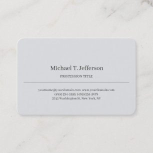 Retro Classical Elegant Plain Simple Grey Business Card