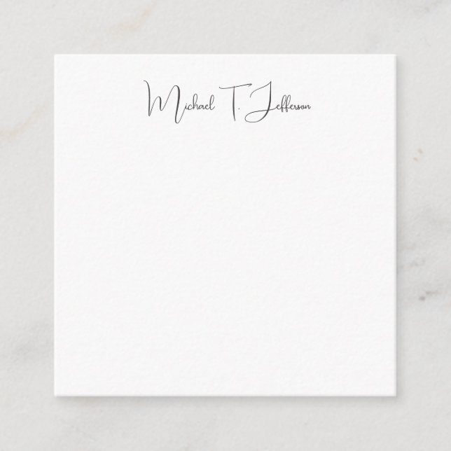 Retro Classical Elegant Plain Simple Grey White Enclosure Card (Front)