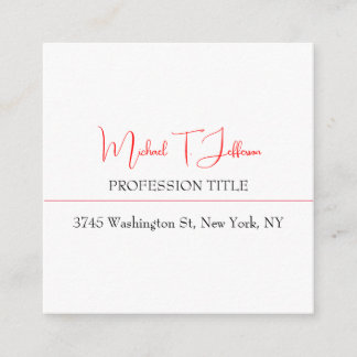 Retro Classical Elegant Plain Simple Red White Enclosure Card