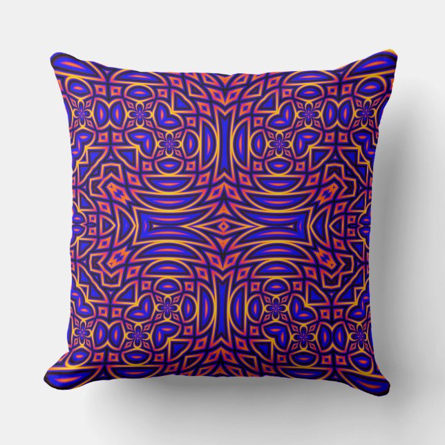 Retro Classy Kaleidoscope Pattern Design Cushion (Front)