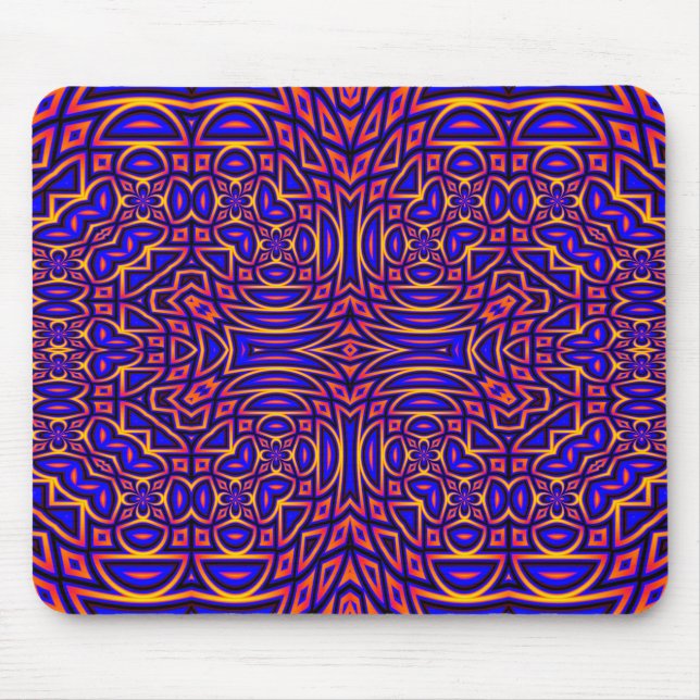 Retro Classy Kaleidoscope Pattern Mouse Mat (Front)
