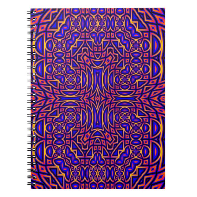 Retro Classy Kaleidoscope Pattern Notebook (Front)