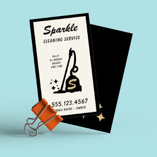 Retro Cleaning Service Maid Vacuum Cleaner Calling Card