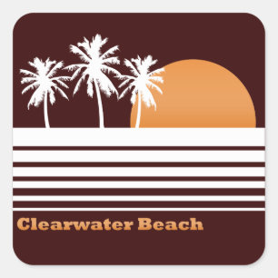 Retro Clearwater Beach Stickers