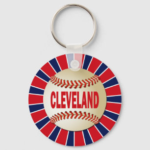RETRO CLEVELAND BASEBALL KEY RING