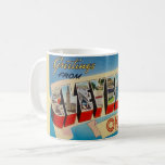 Retro Cleveland Ohio Greeting Mug<br><div class="desc">Stunning retro postcard greeting from Cleveland,  Ohio repurposed!</div>