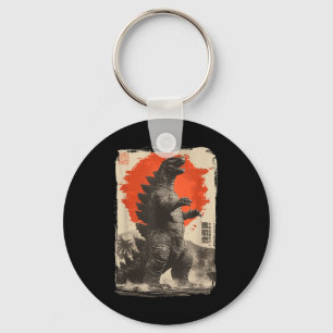 Retro Clic Rare Japanese Art Giant Kaiju  Key Ring
