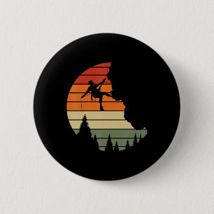 Retro Cliff Rock Climbing Mountain Climber Mountai 6 Cm Round Badge