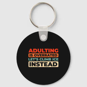 Retro Climb - Climber Vintage Ice Climbing  Key Ring