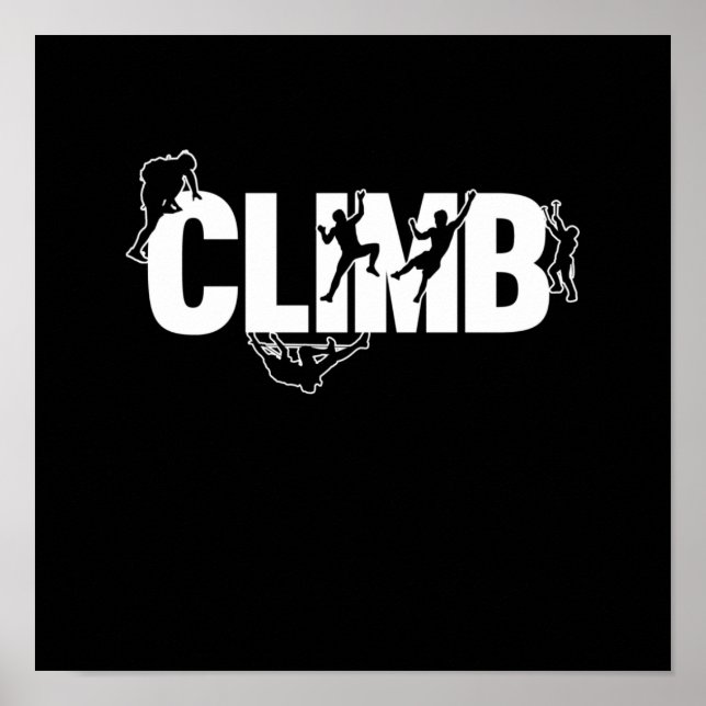 Retro Climb Mountain Climber Rock Climbing Lover G Poster (Front)