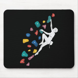 Retro Climb Wall Climbing Cool Free Climbing Lover Mouse Mat
