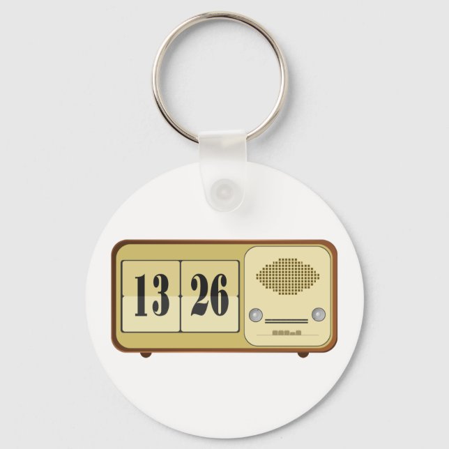 Retro Clock Radio Key Ring (Front)