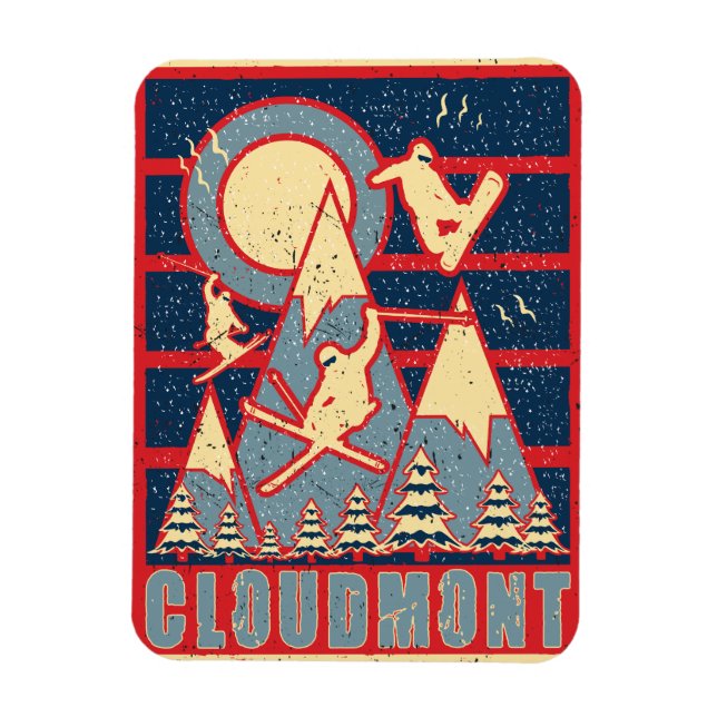 Retro Cloudmont Ski 80s Magnet (Vertical)