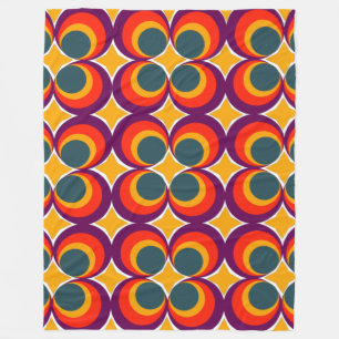 Retro Clovers  Fleece Blanket