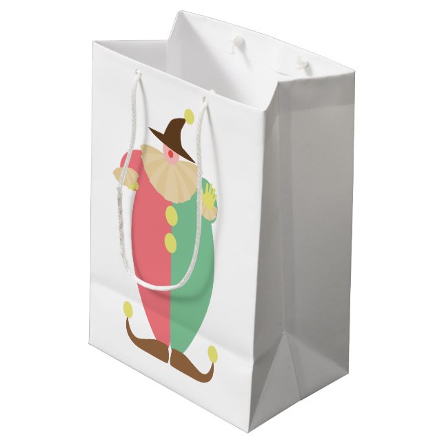 Retro Clown Circus Theme Medium Gift Bag (Back Angled)