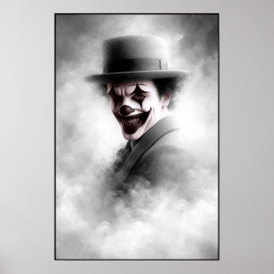 Retro Clown Portrait With Hat Poster