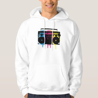 Retro CMYK Boombox Grafitti Spray Paint Design Hoodie