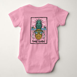 Retro Coast Guard Beach artwork in both sides Baby Bodysuit