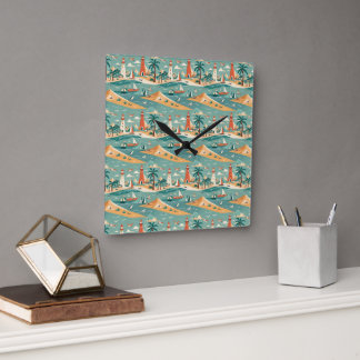 Retro Coastal Wall Clock