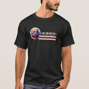 Retro Cockapoo Dogs USA Flag Best Dog Dad Ever Fat T-Shirt