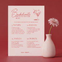 Retro Cocktail Bachelorette Game Scavenger Hunt