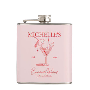 Retro Cocktail Bachelorette Party Hip Flask