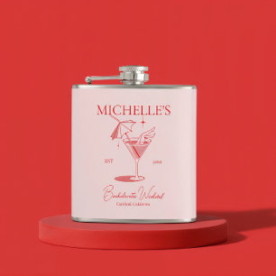Retro Cocktail Bachelorette Party Hip Flask