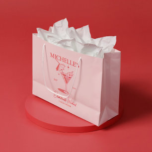 Retro Cocktail Bachelorette Party Large Gift Bag