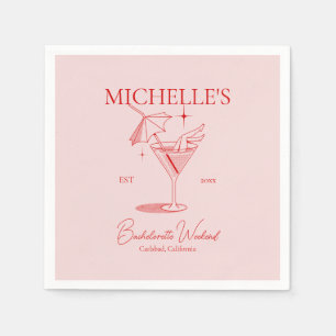 Retro Cocktail Bachelorette Party Napkin