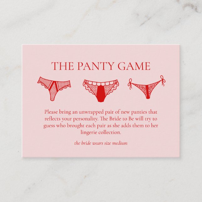 Retro Cocktail Bachelorette Party Panty Game Enclosure Card (Front)