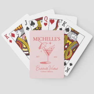 Retro Cocktail Bachelorette Party Playing Cards