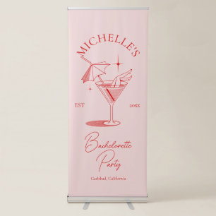 Retro Cocktail Bachelorette Party Retractable Banner